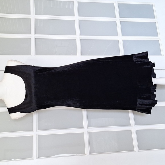 Vintage CDC Petite Velvet High Low Flounce Hem Dress - Picture 1 of 11
